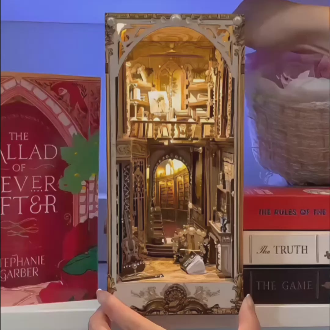 biblioteca dos sonhos barrocos book nook diy - video principal video
