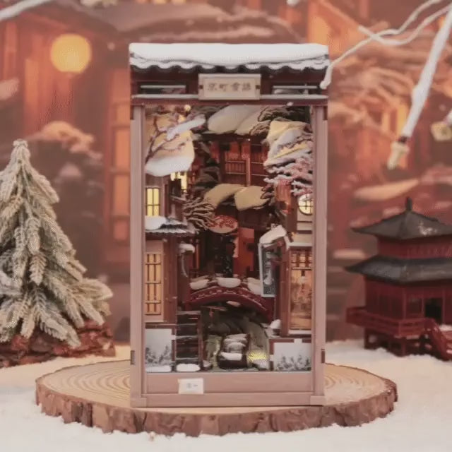 neve em kyoto book nook diy - luz led video