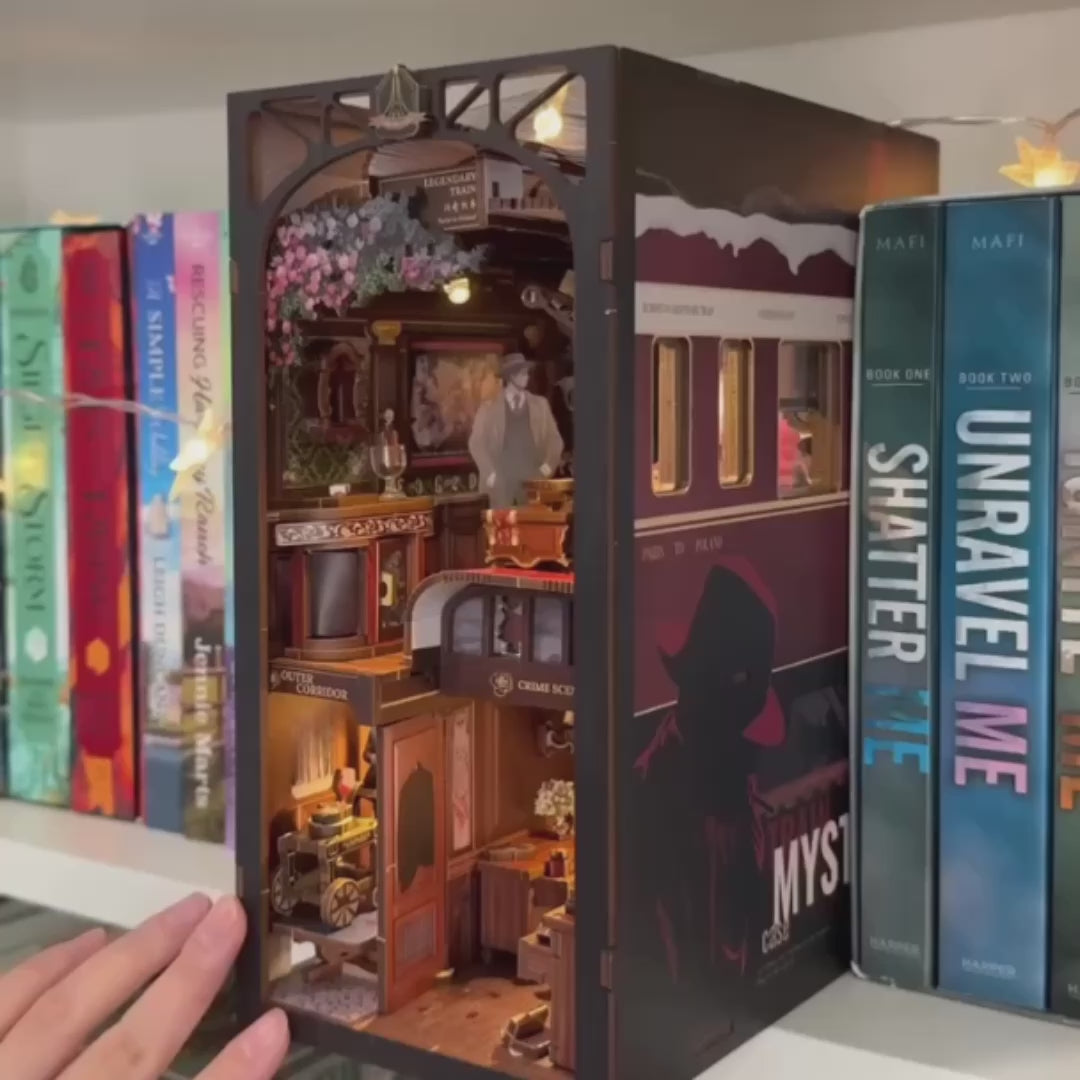 misterio no trem book nook diy - porta abrivel video