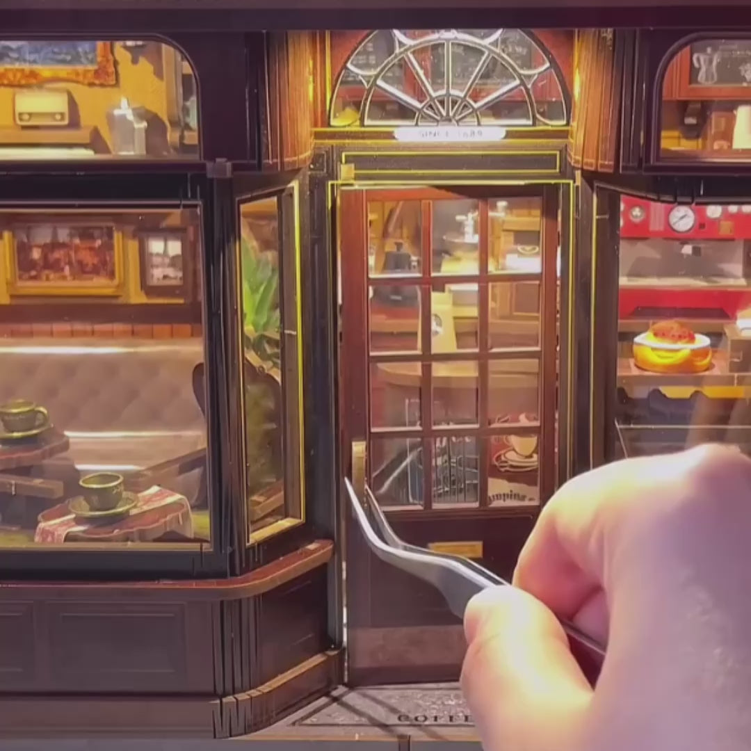 cafeteria da esquina casa miniatura diy - porta abrivel video
