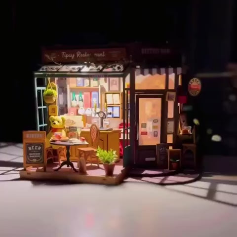 tipsy bistro casa miniatura - luz led video