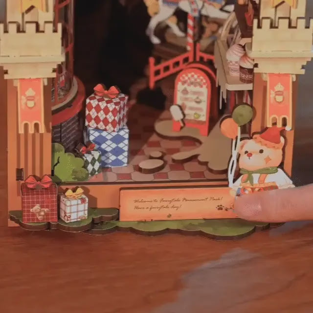 parque de diversoes encantado book nook diy - luz led video
