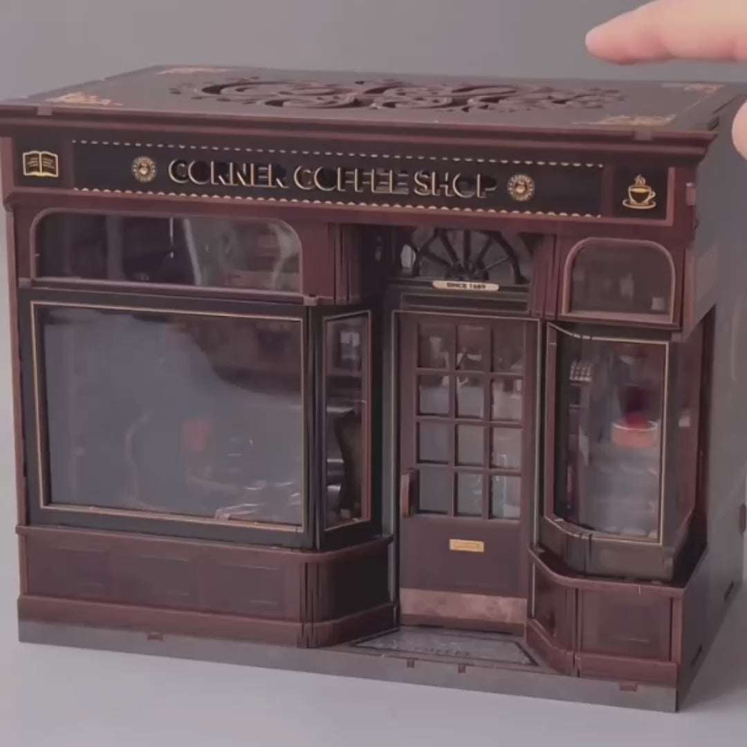 cafeteria da esquina casa miniatura diy - luz led video