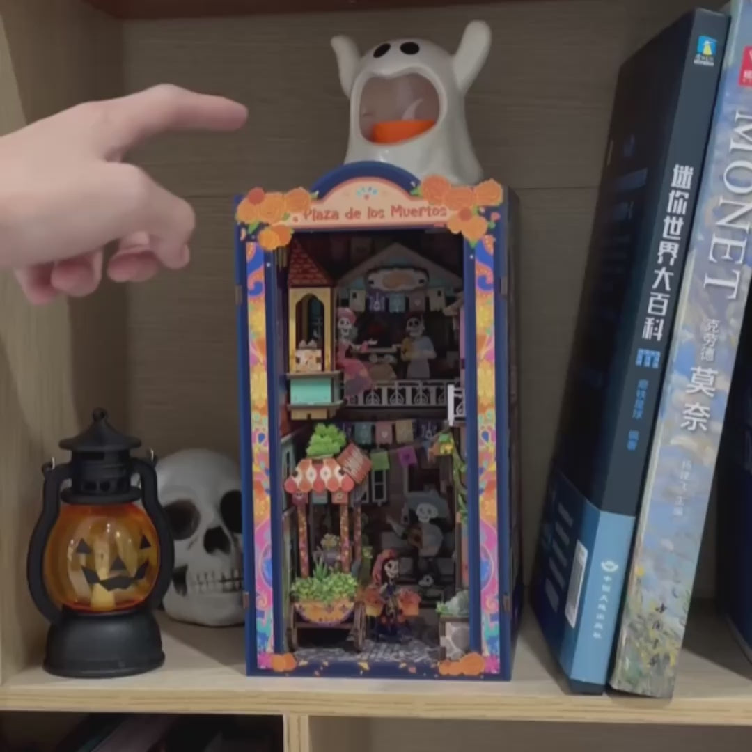 plaza de los muertos book nook diy - luz led video