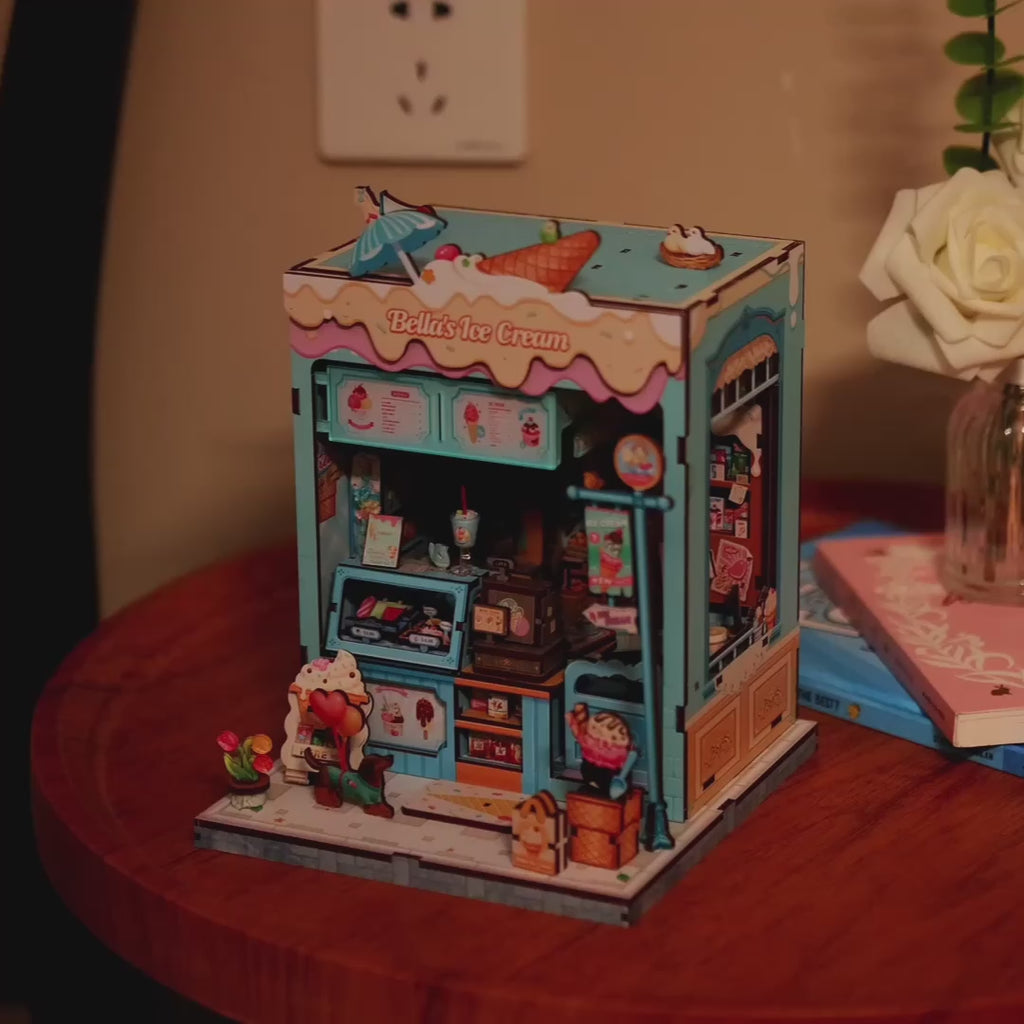 sorveteria da bella casa miniatura - luz led video