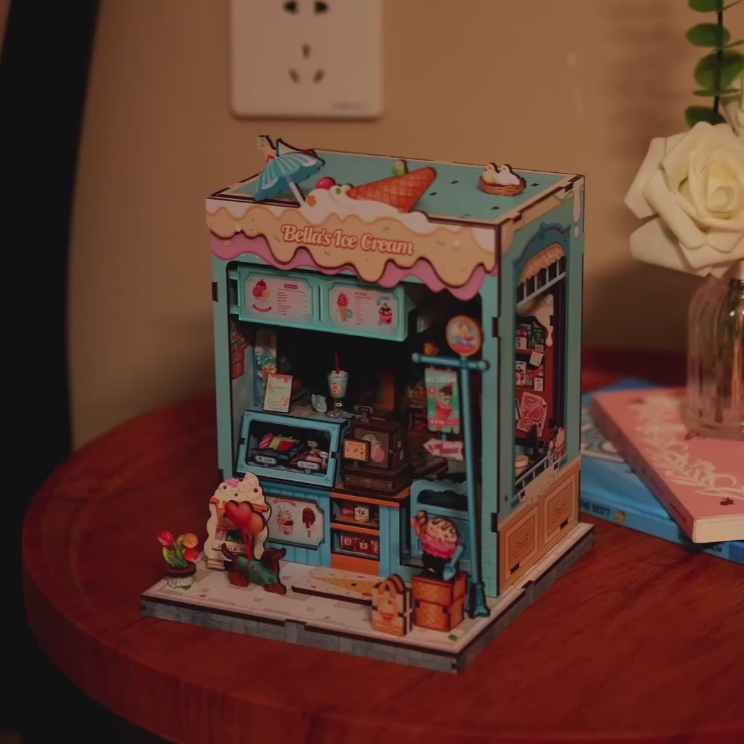 sorveteria da bella casa miniatura - luz led video