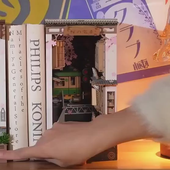trilho das cerejeiras book nook diy - luz led video