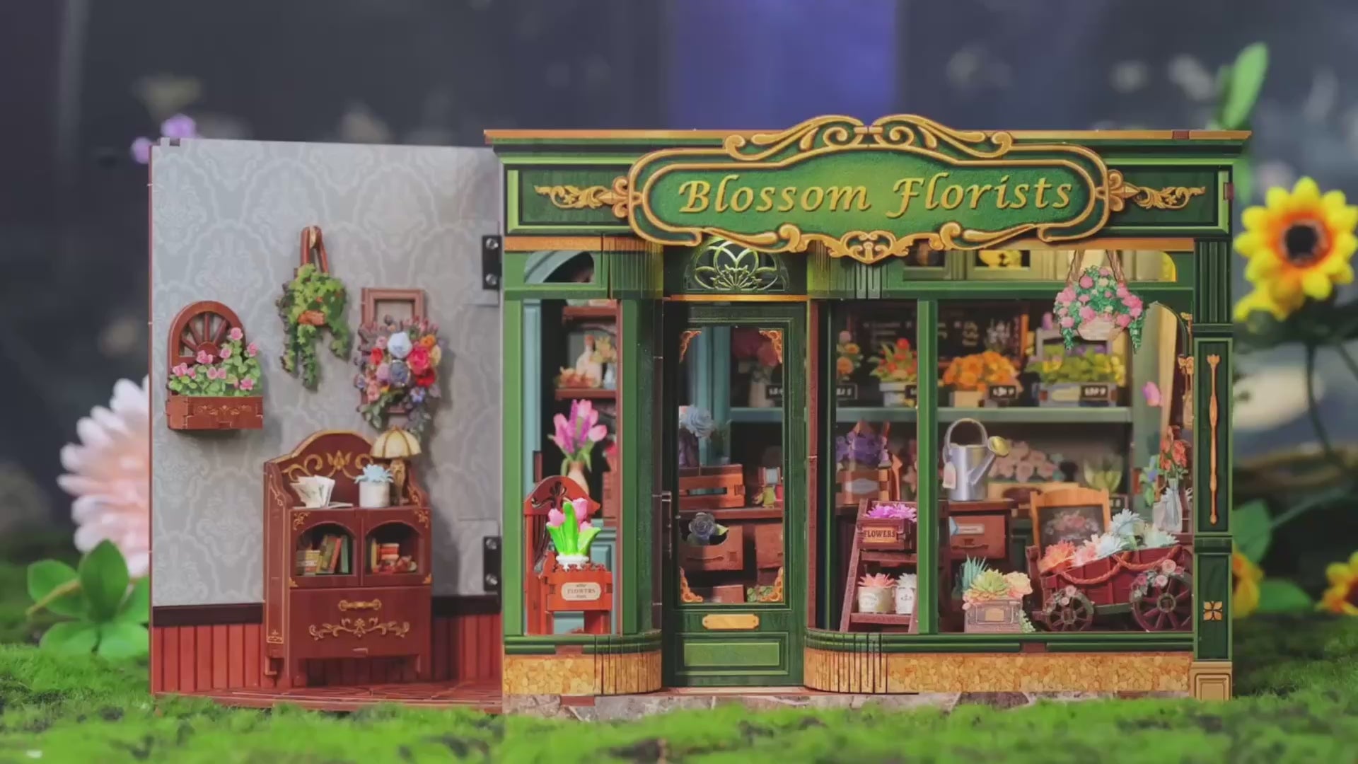 floricultura encantada casa miniatura book nook diy - video principal video