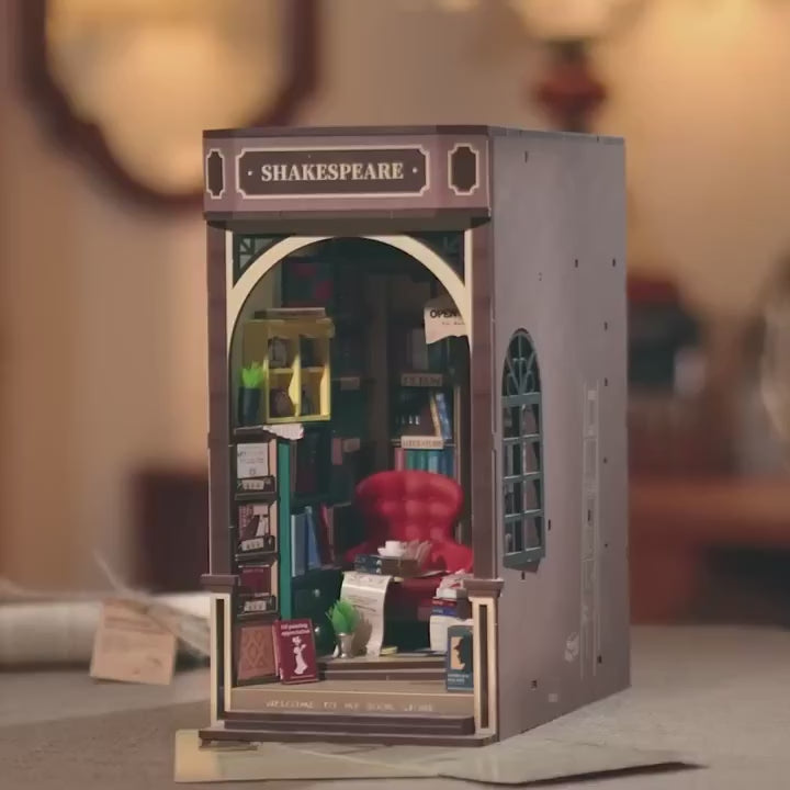 livraria shakespeare book nook diy - luz led video