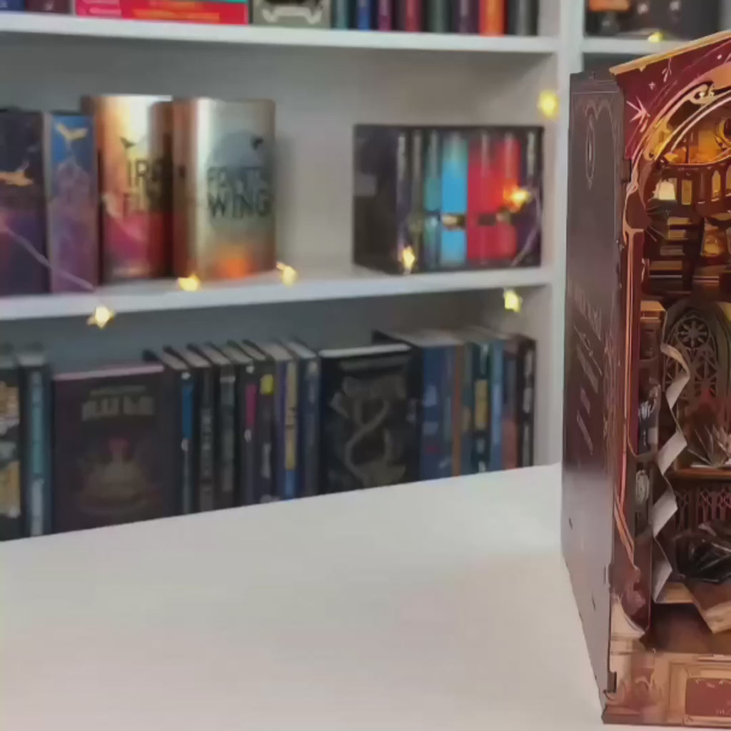 mundo magico book nook diy - luz led video