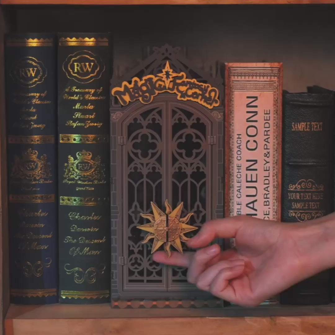 mundo magico da fantasia book nook diy - porta abrivel video