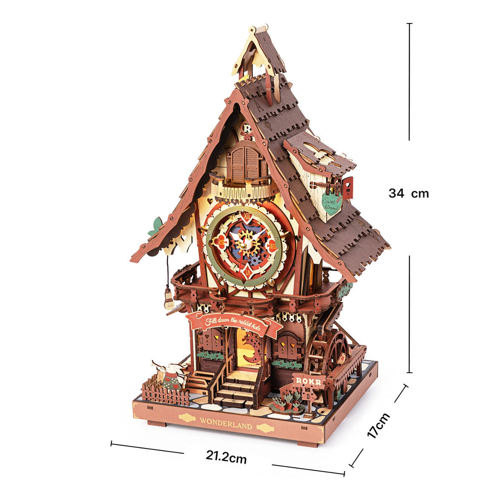 Relógio Cuco Quebra-cabeça 3D em Madeira DIY