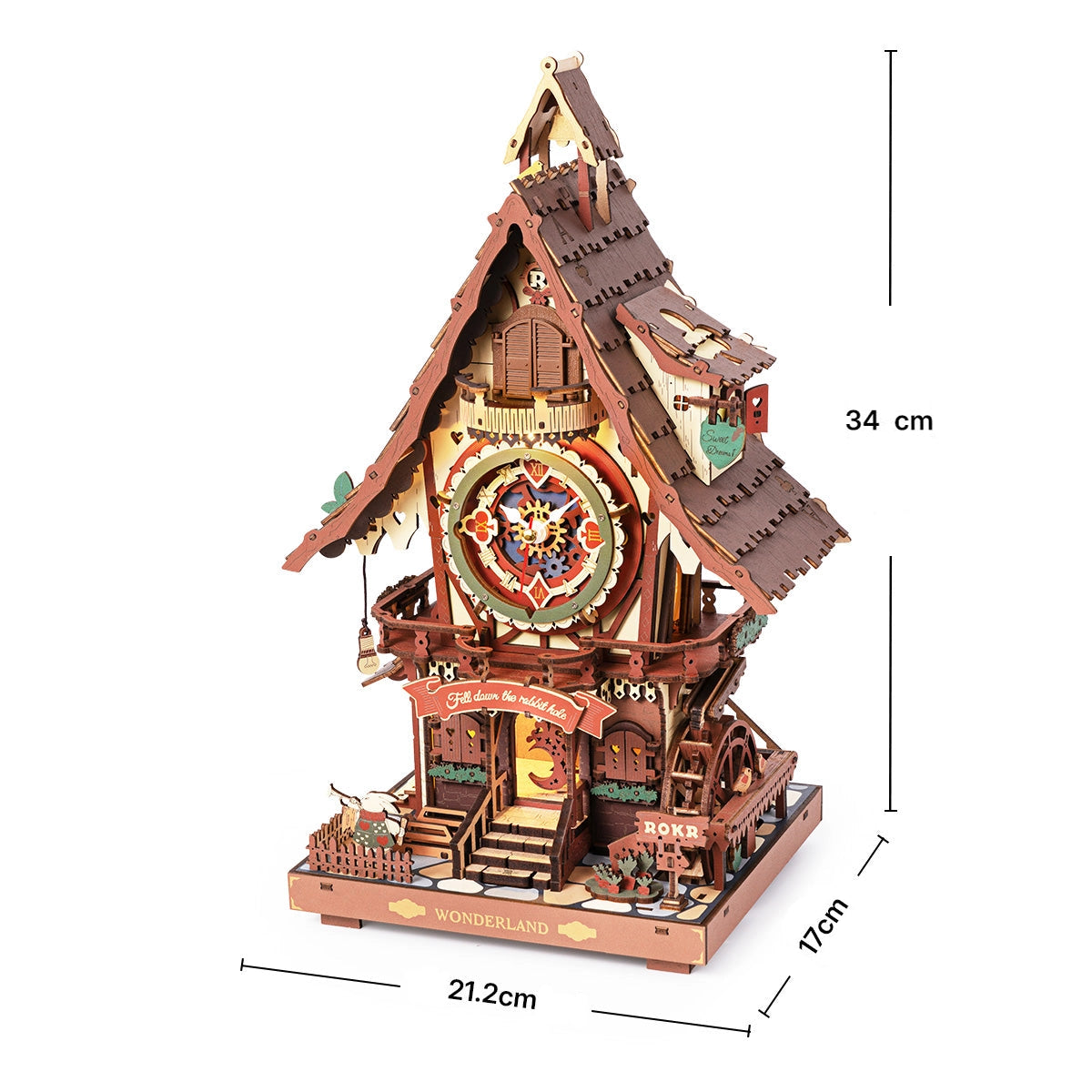 Relógio Cuco Quebra-cabeça 3D em Madeira DIY