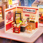 Restaurante Panda Hot Pot Casa Miniatura DIY