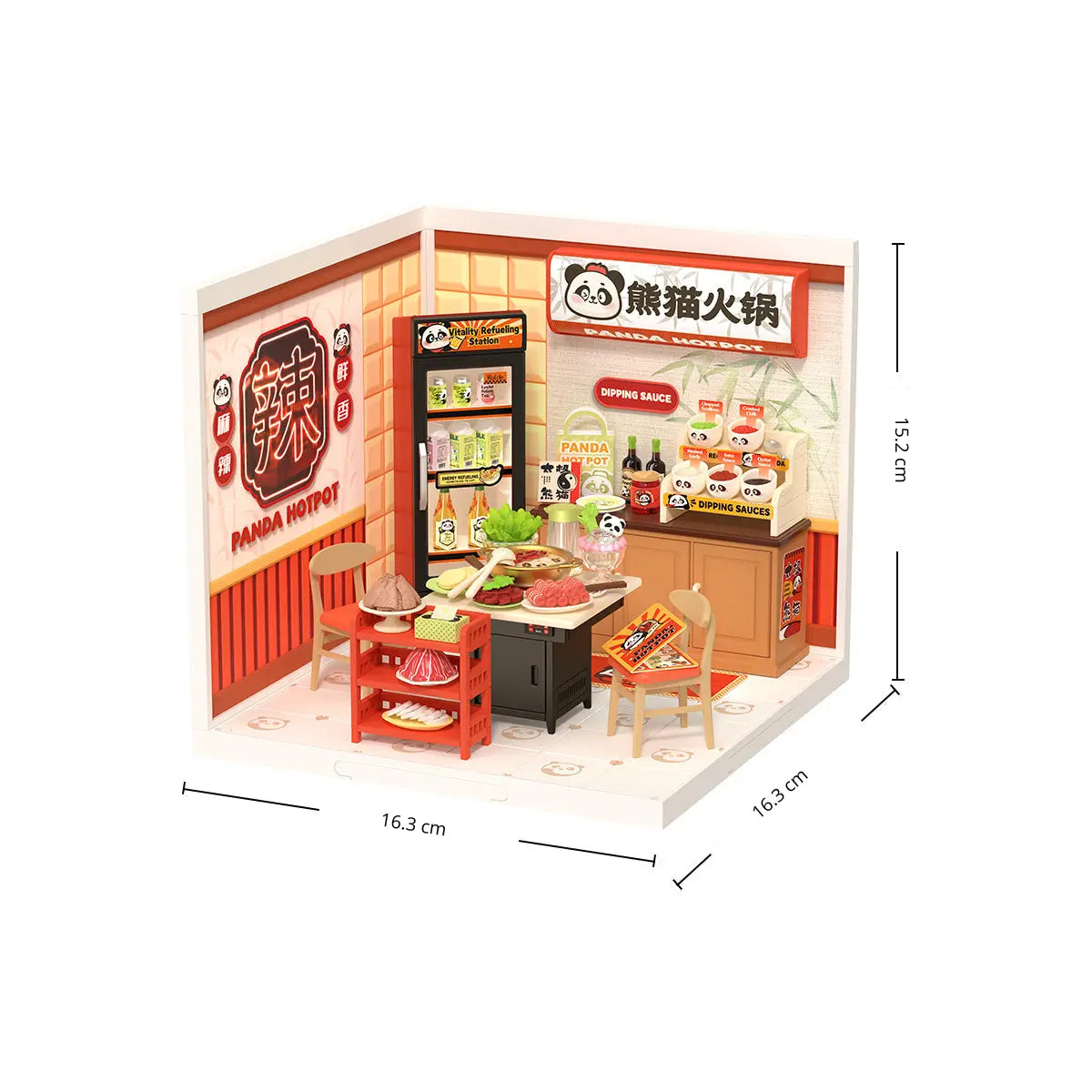 Restaurante Panda Hot Pot Casa Miniatura DIY