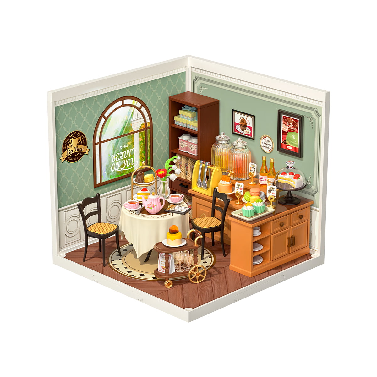 Sala de Chá Encantadora Casa Miniatura DIY