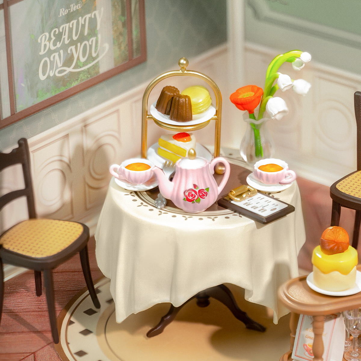 Sala de Chá Encantadora Casa Miniatura DIY