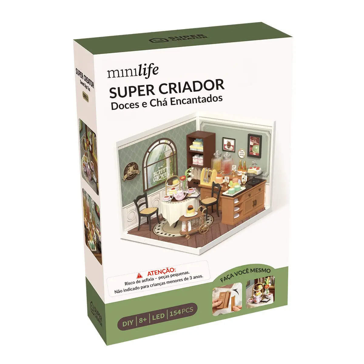 Sala de Chá Encantadora Casa Miniatura DIY