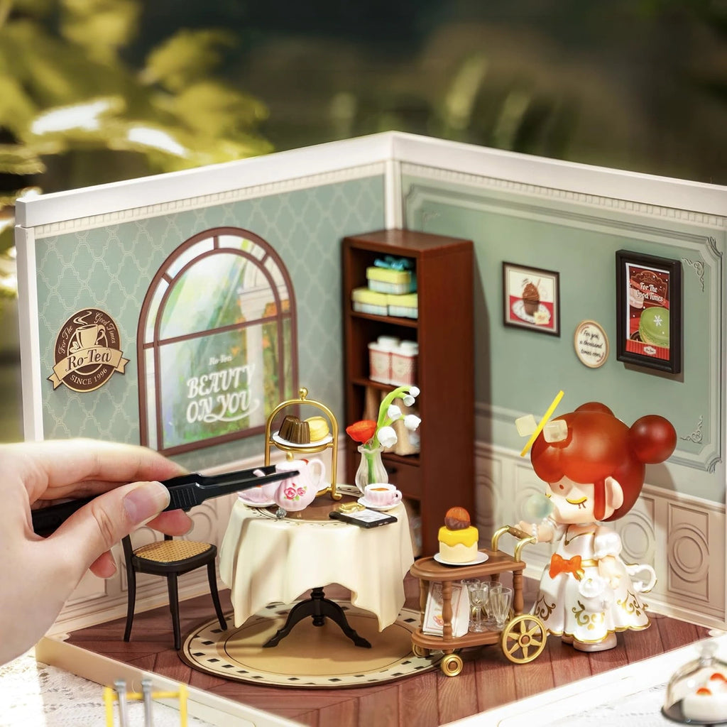 sala de cha encantada casa miniatura - image with text 1 imagem