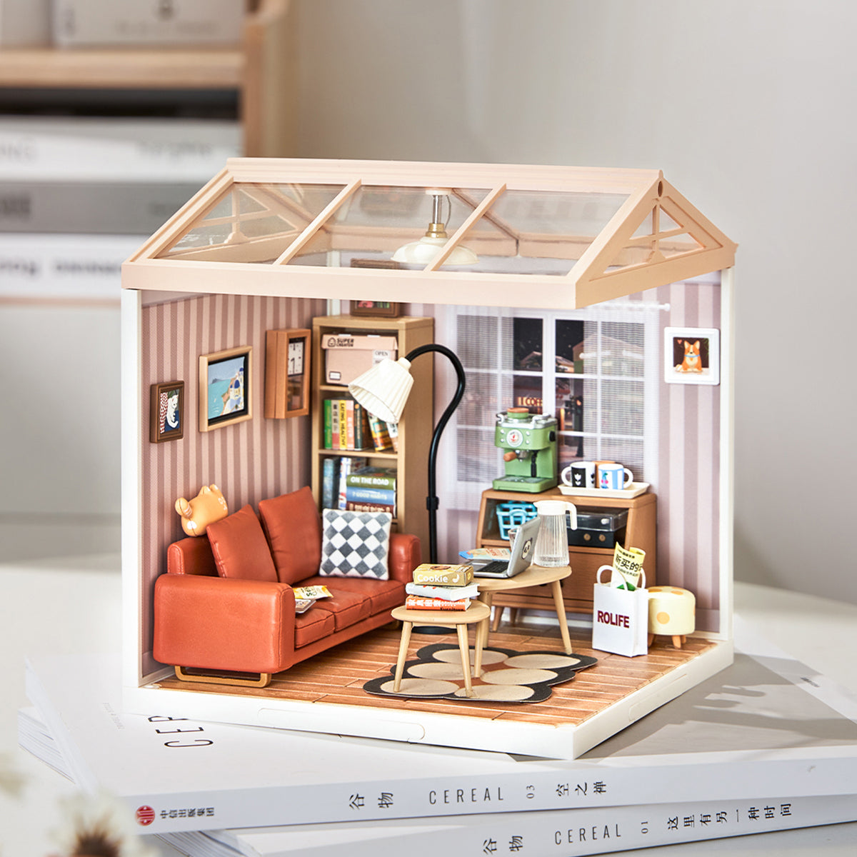 Sala de Estar Aconchegante Casa Miniatura DIY