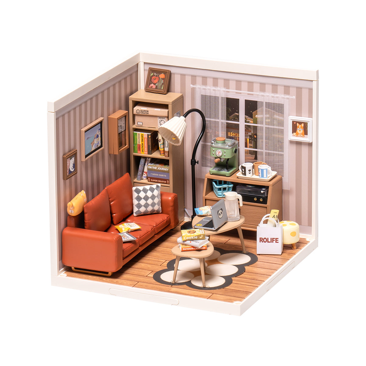 Sala de Estar Aconchegante Casa Miniatura DIY