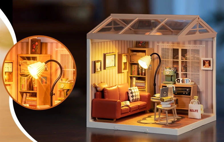 sala de estar aconchegante casa miniatura - imagem luz led imagem