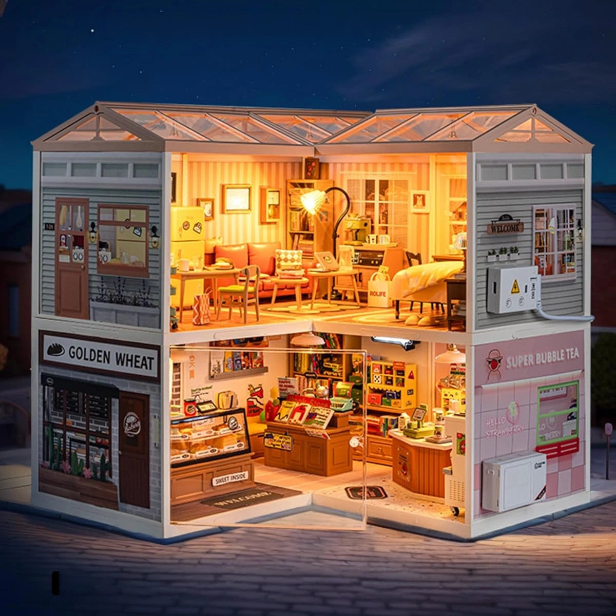 sala de estar aconchegante casa miniatura - imagem porta abrivel imagem
