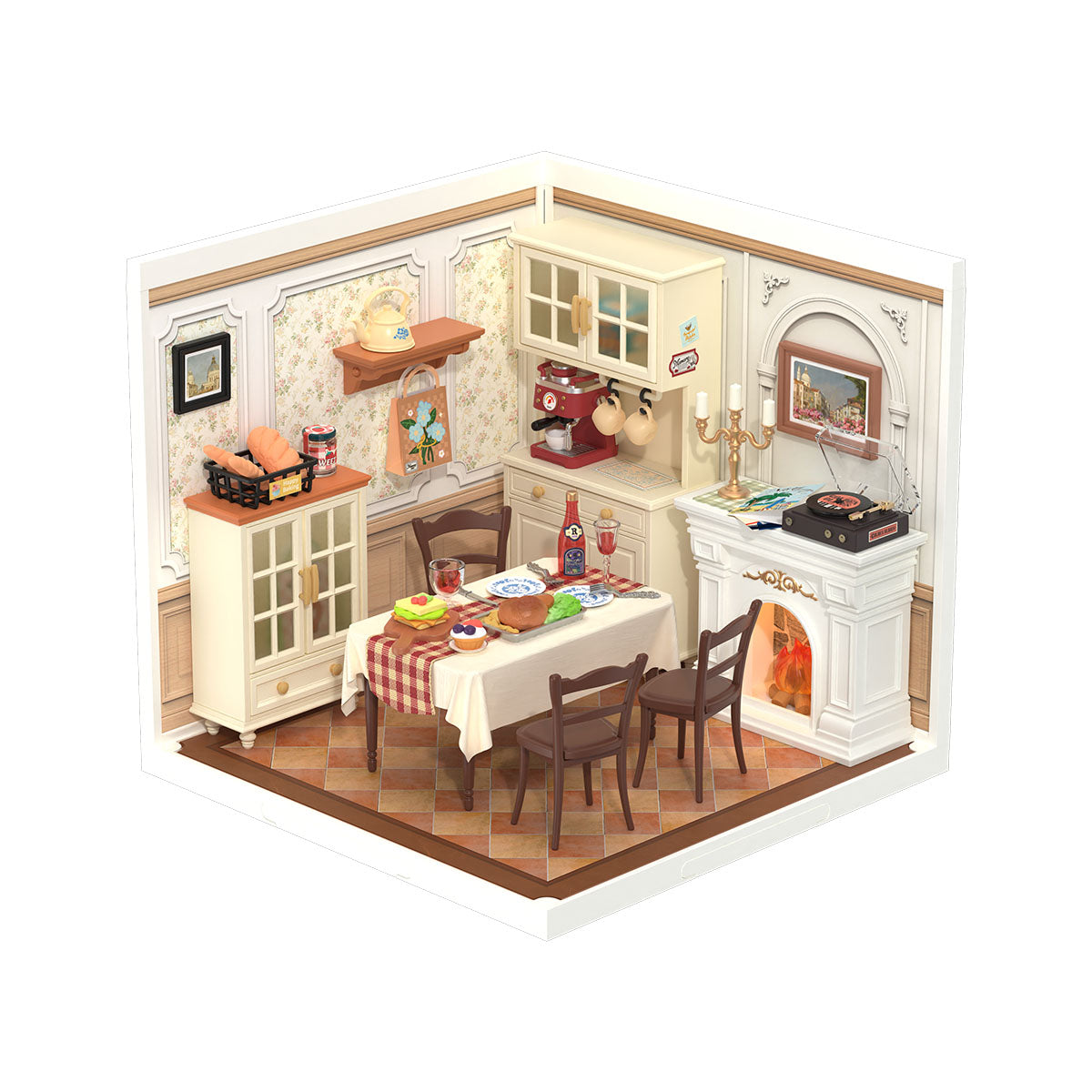 Sala de Jantar Aconchegante Casa Miniatura DIY