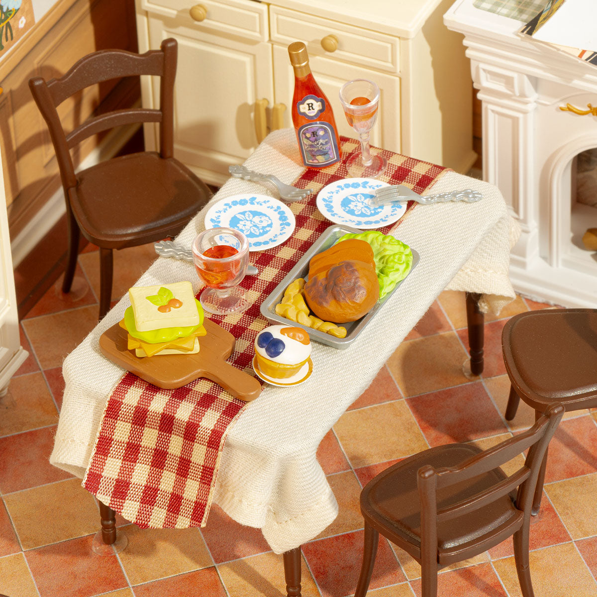 Sala de Jantar Aconchegante Casa Miniatura DIY