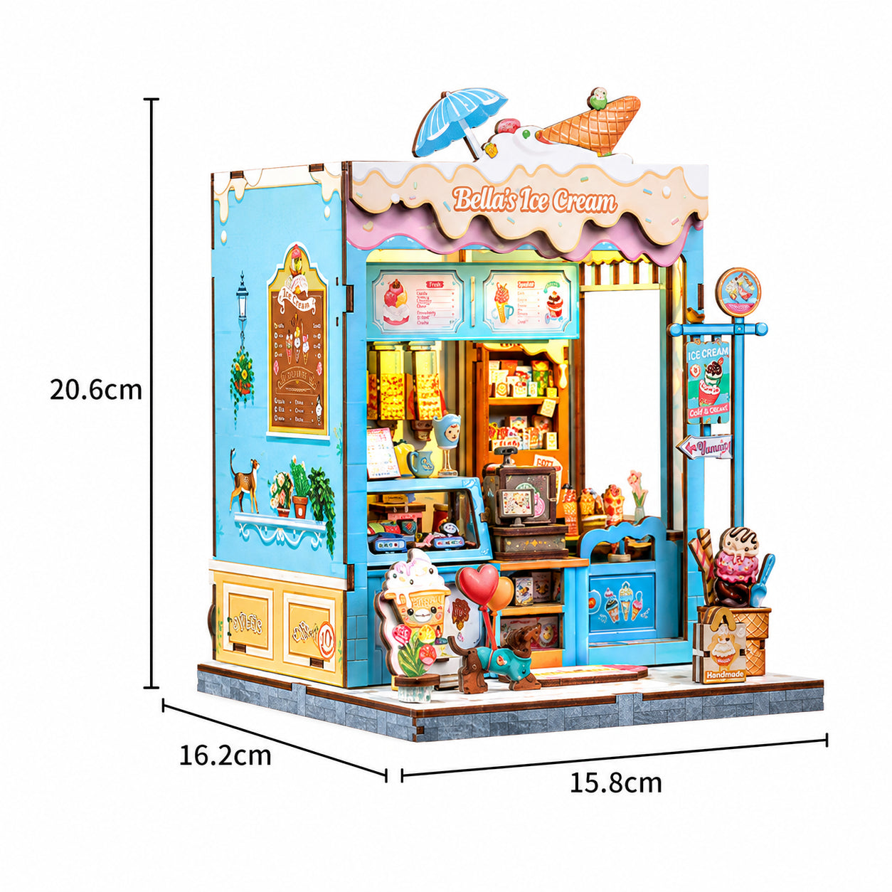 sorveteria da bella casa miniatura - imagem dimensoes