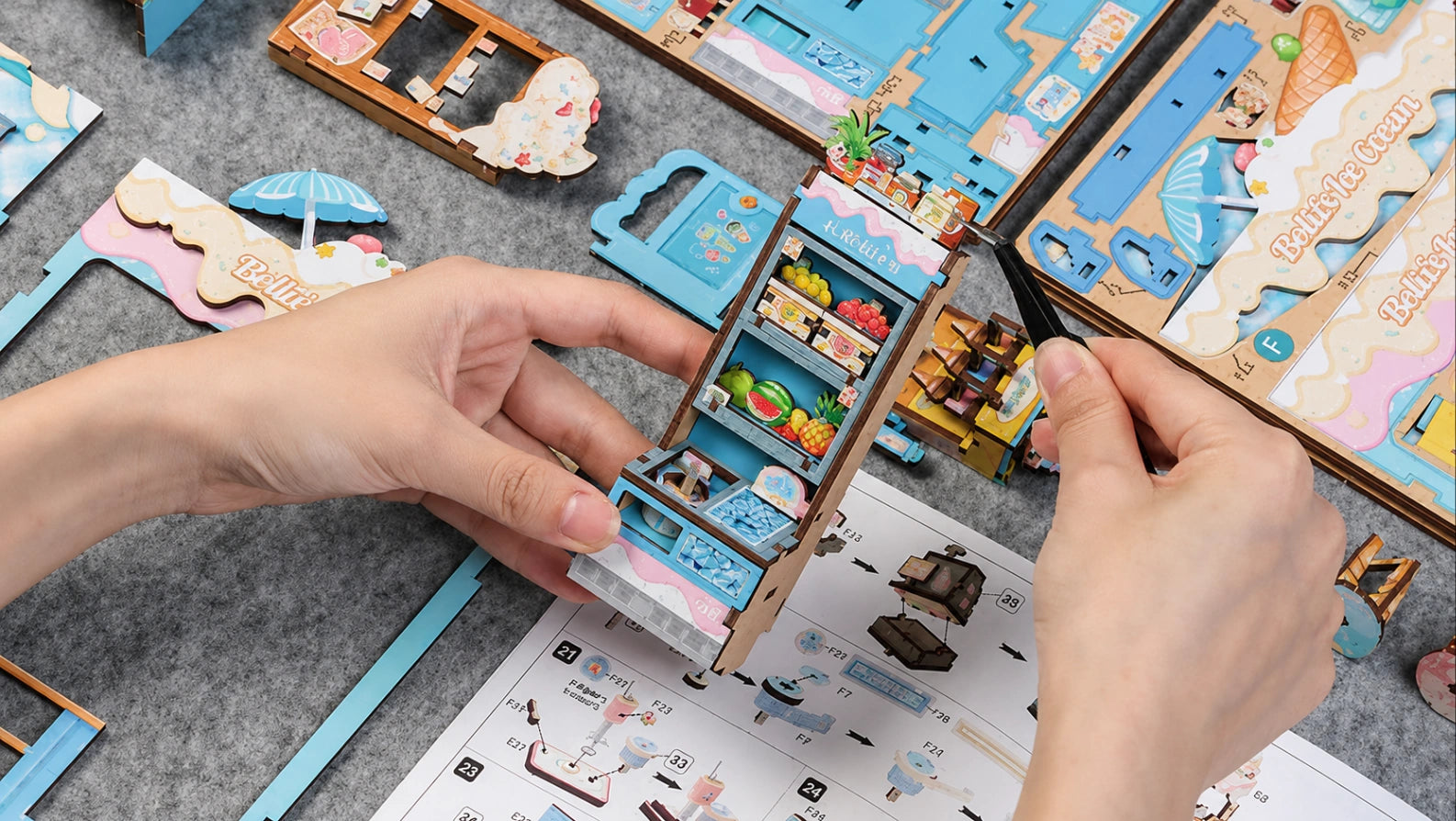 sorveteria da bella casa miniatura - montagem imagem 2