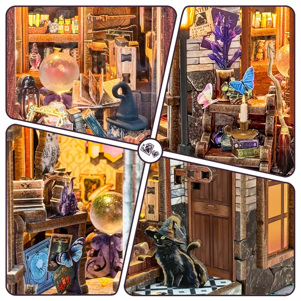 Torre do Relógio Mágico Casa Miniatura DIY