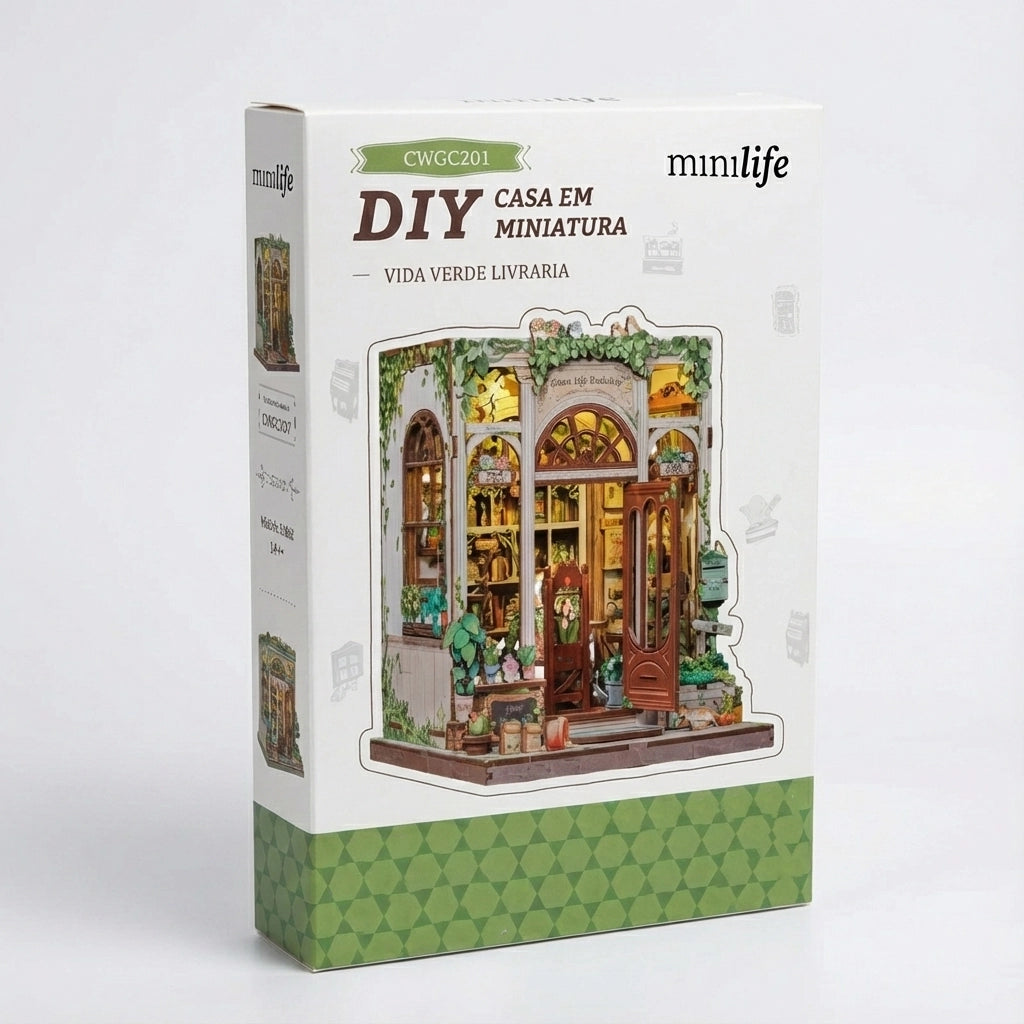 Vida Verde Livraria Casa Miniatura DIY