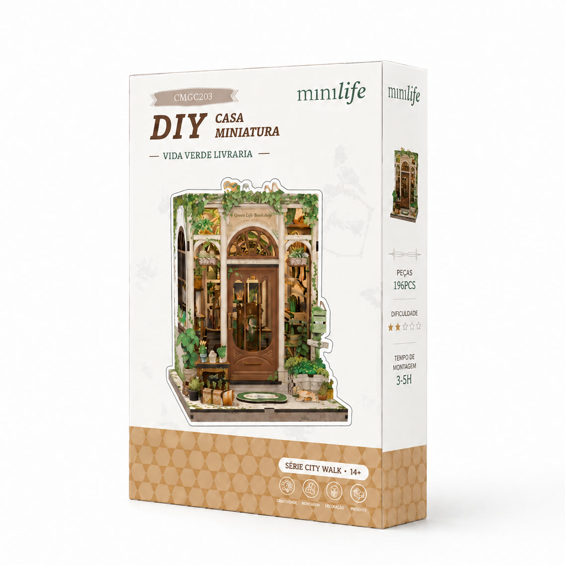 vida verde livraria casa miniatura diy - imagem caixa do produto